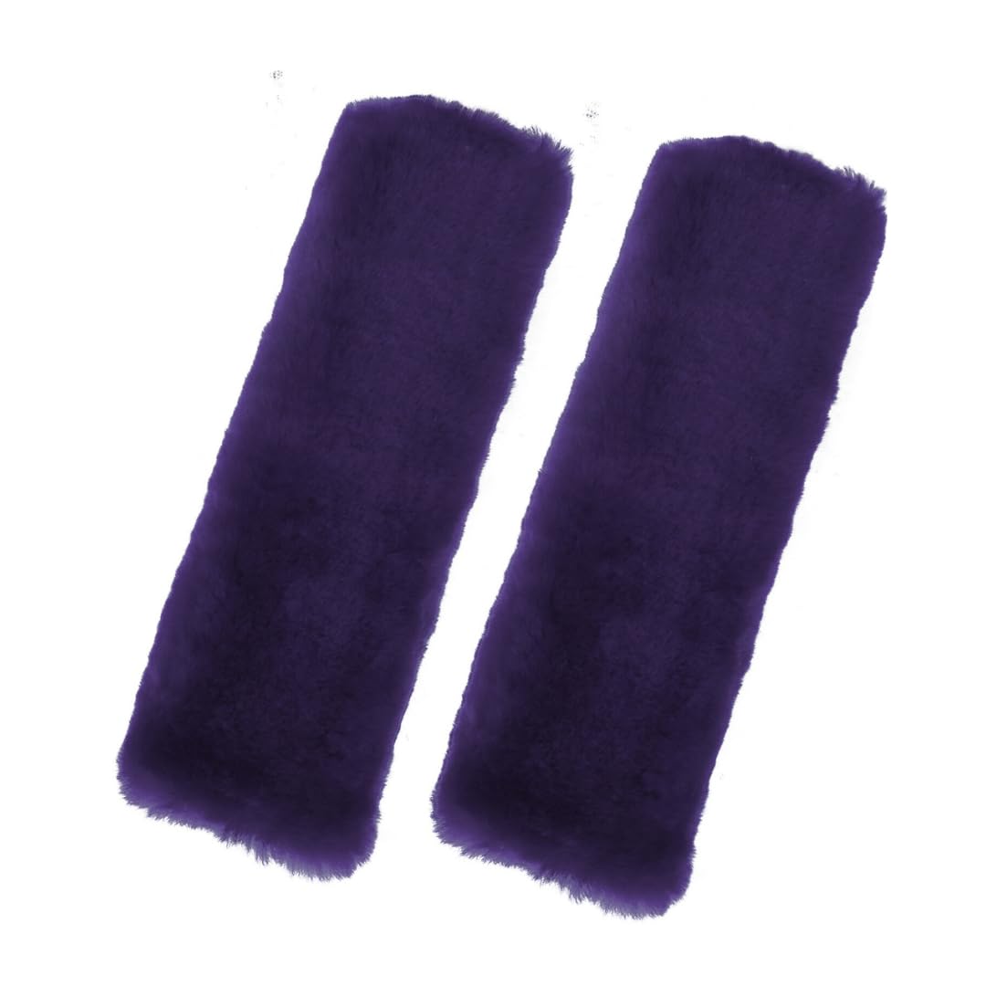 Andalus Brands 2 Pack Genuine Merino Wool Sheepskin Seat Belt Cover – Soft Shoulder Pad, Neck Cushion Protector – Authentic Car Accessories (Pearl)