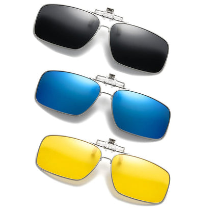 Clip on Flip up Polarized Lens For Prescription Glasses UV Protection Sunglasses (Clear lenses not Polarized)