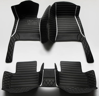 Custom Personalized Floor Mats for Cars，Luxury Full Coverage All Weather Car Floor Mats，Anti-Slip Leather Car Mat Set ，Custom Floor Mats for 99% of Cars, Trucks & SUVs (Pure Black)