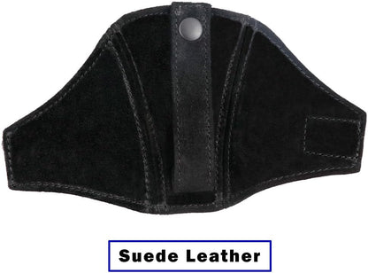 1X Racing Bucket Seat Belt Guide Seatbelt Holder Protector,Suede Leather (Black Leather/Black Stitching)