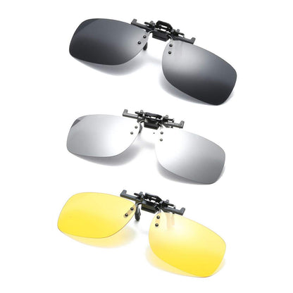 Clip on Flip up Polarized Lens For Prescription Glasses UV Protection Sunglasses (Clear lenses not Polarized)