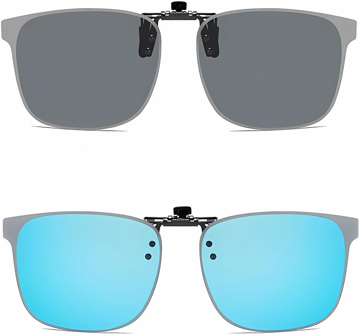 Clip on Flip up Polarized Lens For Prescription Glasses UV Protection Sunglasses (Clear lenses not Polarized)