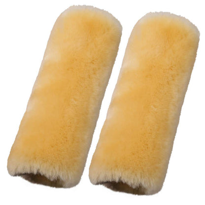 OGLAND 2 Pack Sheepskin Car Seat Belt Cover Pads | Wool Seatbelt Cushions
