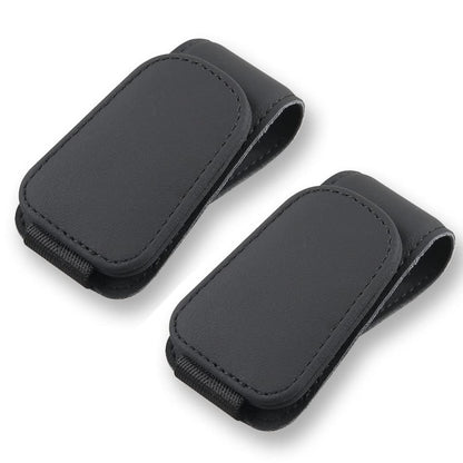 2Pcs Sunglass Holder for Car, Magnetic Leather Eyeglass Hanger Clip for Car Sun Visor, Sunglasses Holder and Ticket Card Clip for Car Visor Accessories