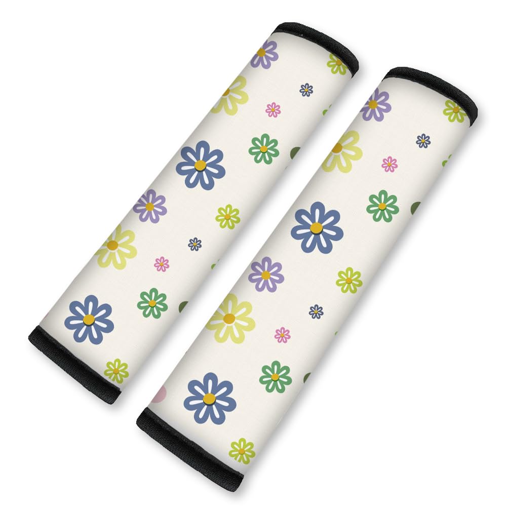 2Pcs Soft Auto Seat Belt Cover Pad Neon Galaxy Sea Turtle Print Colorful Car Seatbelt Shoulder Cushion for Comfortable Driving, Compatible with All Cars' Seatbelt and Backpack Straps
