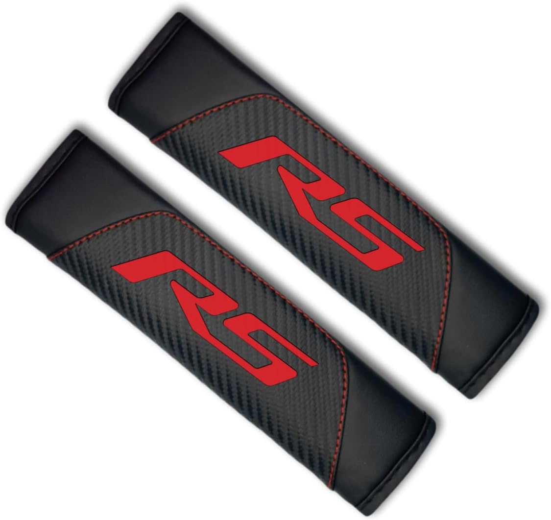 2Pcs Carbon Fiber Leather Seat Belt Cushions Shoulder Pad Soft for Camaro RS Equinox Malibu Traverse Blazer Cruze Trailblazer Trax Sonic Spark Accessories,Car Seat Belt Pads Safety Belt Cover Pad