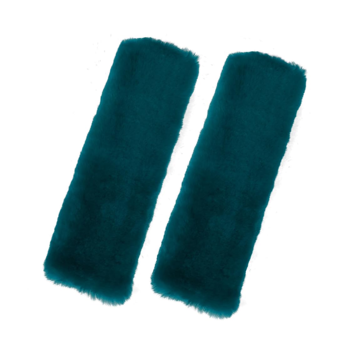 Andalus Brands 2 Pack Genuine Merino Wool Sheepskin Seat Belt Cover – Soft Shoulder Pad, Neck Cushion Protector – Authentic Car Accessories (Pearl)