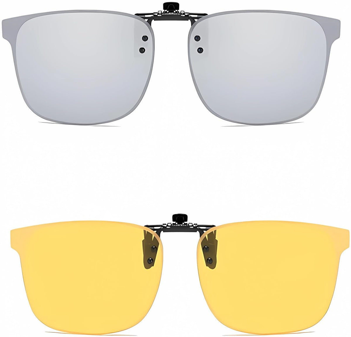 Clip on Flip up Polarized Lens For Prescription Glasses UV Protection Sunglasses (Clear lenses not Polarized)