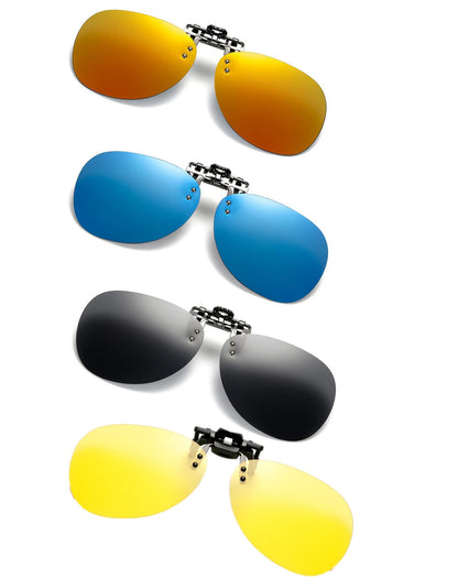 Clip on Flip up Polarized Lens For Prescription Glasses UV Protection Sunglasses (Clear lenses not Polarized)