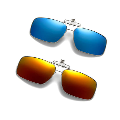Clip on Flip up Polarized Lens For Prescription Glasses UV Protection Sunglasses (Clear lenses not Polarized)