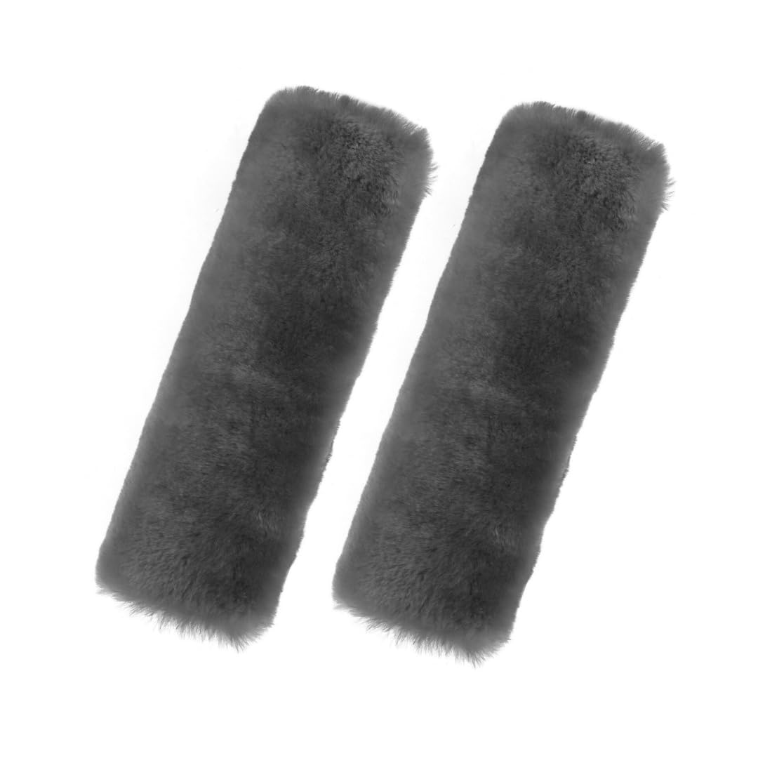 Andalus Brands 2 Pack Genuine Merino Wool Sheepskin Seat Belt Cover – Soft Shoulder Pad, Neck Cushion Protector – Authentic Car Accessories (Pearl)