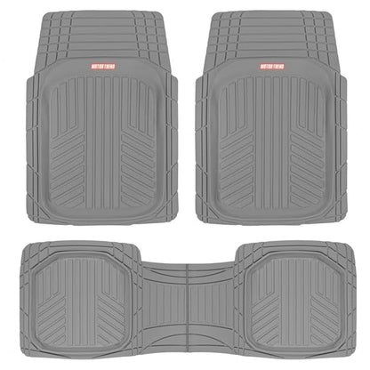 Motor Trend 943-BK FlexTough Defender Car Floor Mats -Next Generation Deep Dish Heavy Duty Contour Liners for Car SUV Truck & Van-All Weather Protection, Trim to Fit Most Vehicles Black