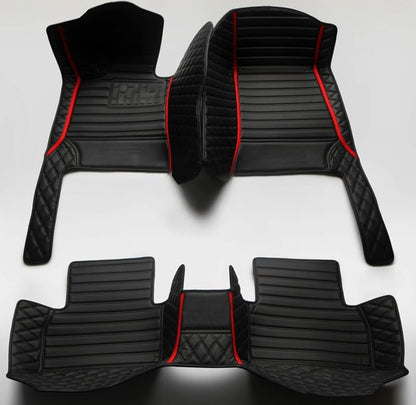 Custom Personalized Floor Mats for Cars，Luxury Full Coverage All Weather Car Floor Mats，Anti-Slip Leather Car Mat Set ，Custom Floor Mats for 99% of Cars, Trucks & SUVs (Pure Black)