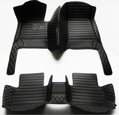 Custom Personalized Floor Mats for Cars，Luxury Full Coverage All Weather Car Floor Mats，Anti-Slip Leather Car Mat Set ，Custom Floor Mats for 99% of Cars, Trucks & SUVs (Pure Black)