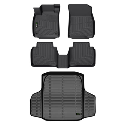Floor Mats Custom for Toyota Corolla 2009-2013 All Weather Protection TPE Heavy Duty Non-Slip Automotive Floor Liners Fits Front& 2nd Row Full Set Accessories, Black