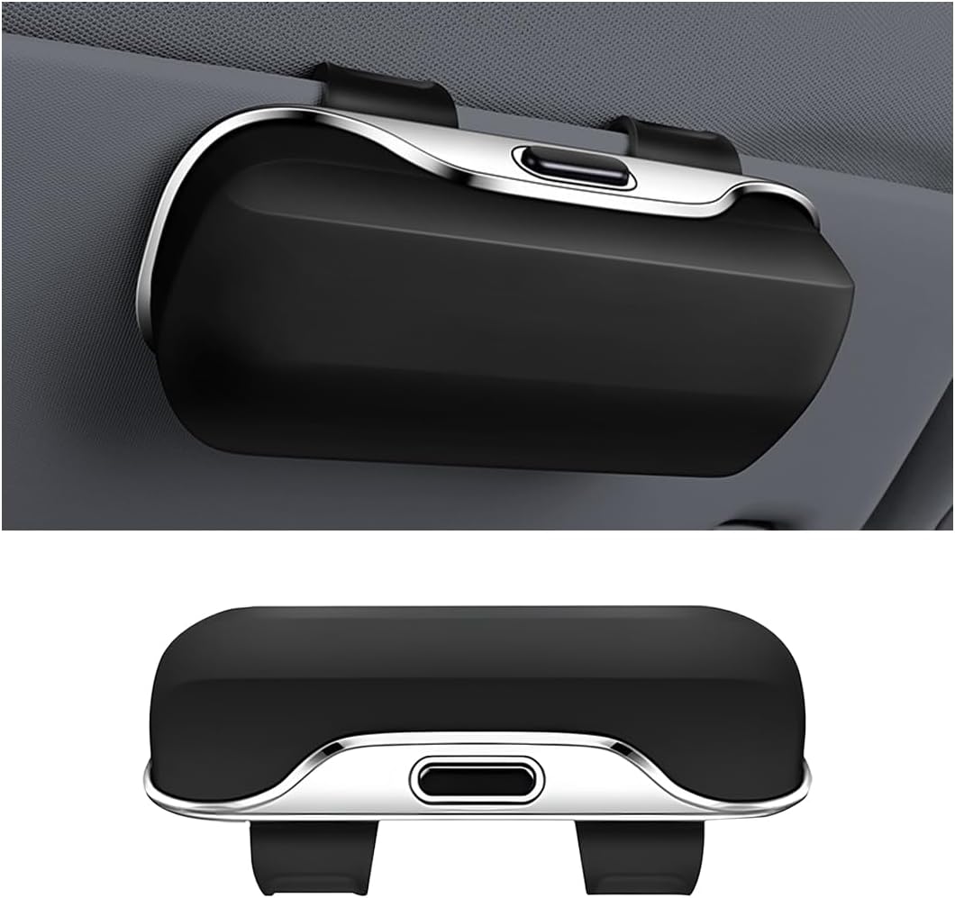 Zipelo 7.09 x 2.56 Inch Car Sun Visor Sunglasses Case, Black