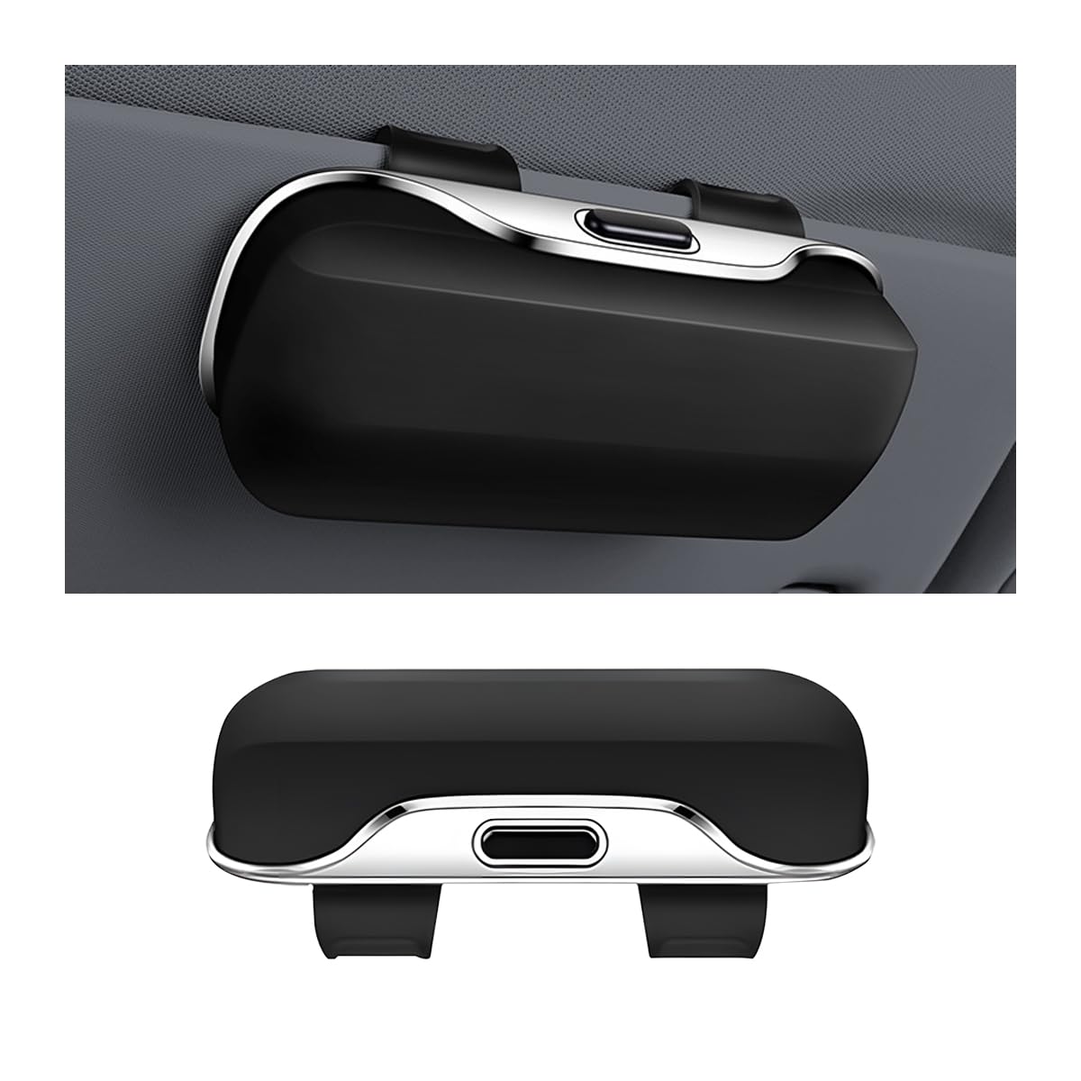 Zipelo 7.09 x 2.56 Inch Car Sun Visor Sunglasses Case, Black