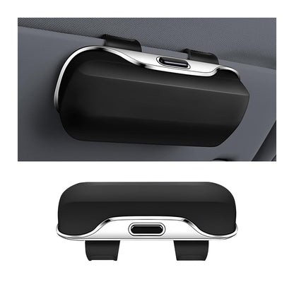 Zipelo 7.09 x 2.56 Inch Car Sun Visor Sunglasses Case, Black