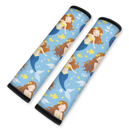 2Pcs Soft Auto Seat Belt Cover Pad Neon Galaxy Sea Turtle Print Colorful Car Seatbelt Shoulder Cushion for Comfortable Driving, Compatible with All Cars' Seatbelt and Backpack Straps