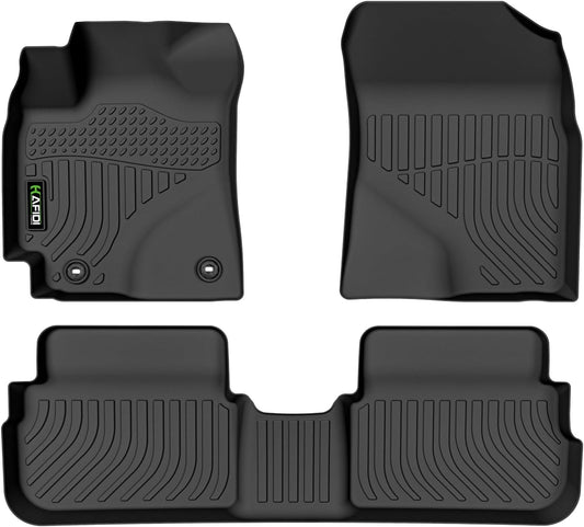 Floor Mats Custom for Toyota Corolla 2009-2013 All Weather Protection TPE Heavy Duty Non-Slip Automotive Floor Liners Fits Front& 2nd Row Full Set Accessories, Black