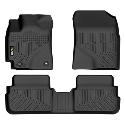 Floor Mats Custom for Toyota Corolla 2009-2013 All Weather Protection TPE Heavy Duty Non-Slip Automotive Floor Liners Fits Front& 2nd Row Full Set Accessories, Black