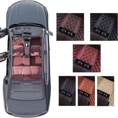 Custom Personalized Floor Mats for Cars，Luxury Full Coverage All Weather Car Floor Mats，Anti-Slip Leather Car Mat Set ，Custom Floor Mats for 99% of Cars, Trucks & SUVs (Pure Black)