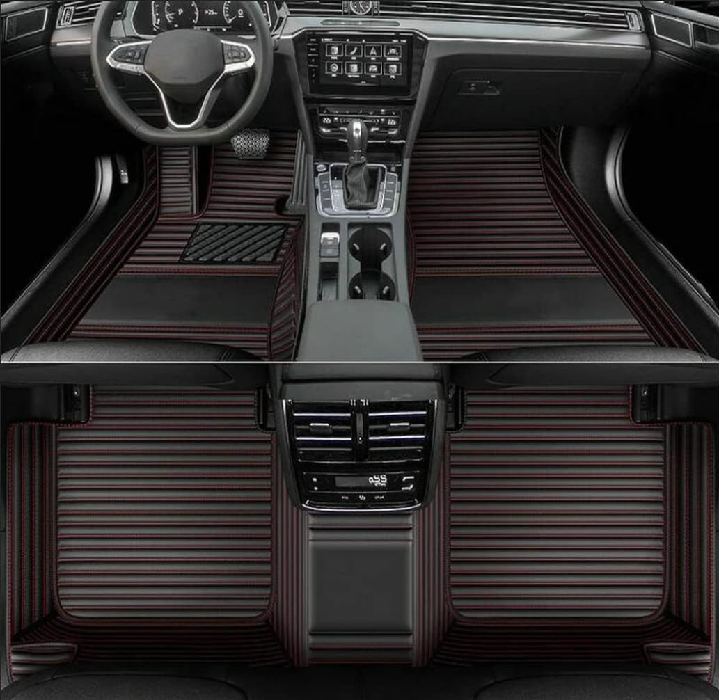 Custom Personalized Floor Mats for Cars，Luxury Full Coverage All Weather Car Floor Mats，Anti-Slip Leather Car Mat Set ，Custom Floor Mats for 99% of Cars, Trucks & SUVs (Pure Black)
