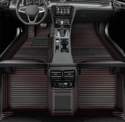 Custom Personalized Floor Mats for Cars，Luxury Full Coverage All Weather Car Floor Mats，Anti-Slip Leather Car Mat Set ，Custom Floor Mats for 99% of Cars, Trucks & SUVs (Pure Black)