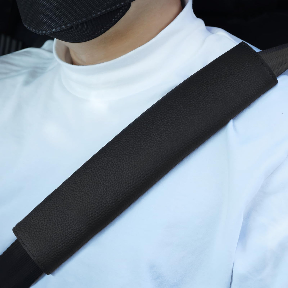 Car Seat Belt Covers for Adults Soft Leather Safety Seatbelt Shoulder Pad Neck Cushion Protector Comfortable Driving Car Accessories Truck SUV Airplane Backpack (SC01Brown-9in-2Pack)