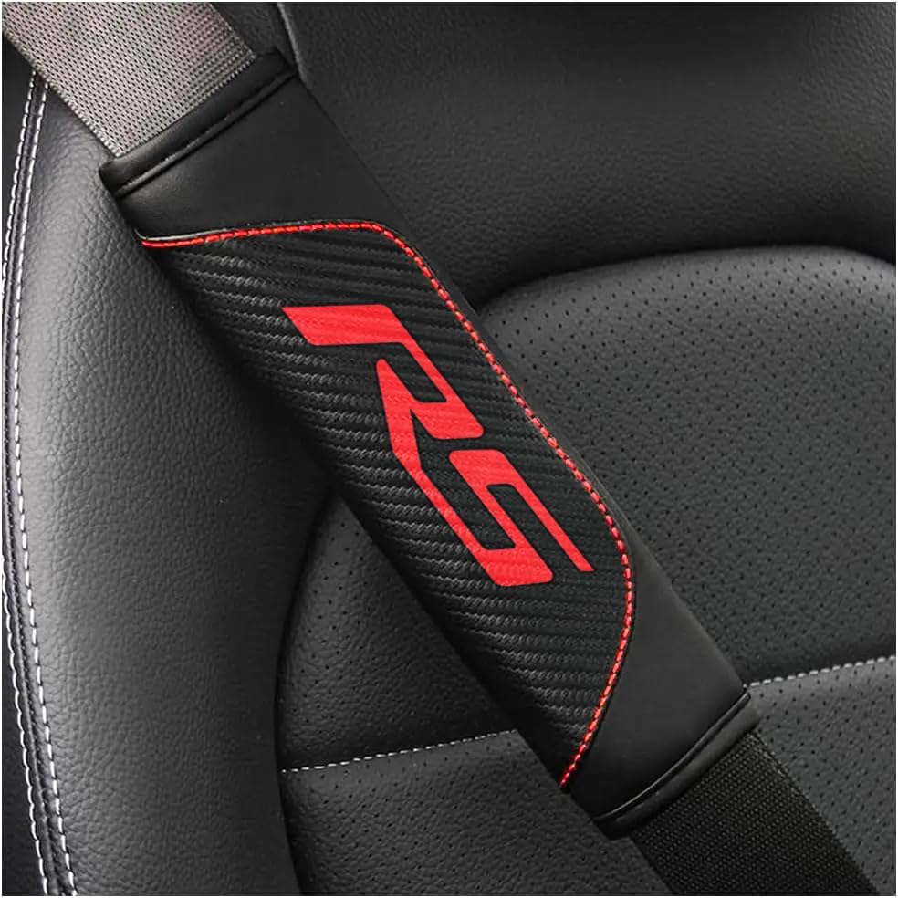 2Pcs Carbon Fiber Leather Seat Belt Cushions Shoulder Pad Soft for Camaro RS Equinox Malibu Traverse Blazer Cruze Trailblazer Trax Sonic Spark Accessories,Car Seat Belt Pads Safety Belt Cover Pad