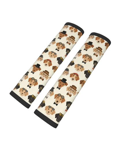Seat Belt Shoulder Pad 2PCS - Glasses Dog
