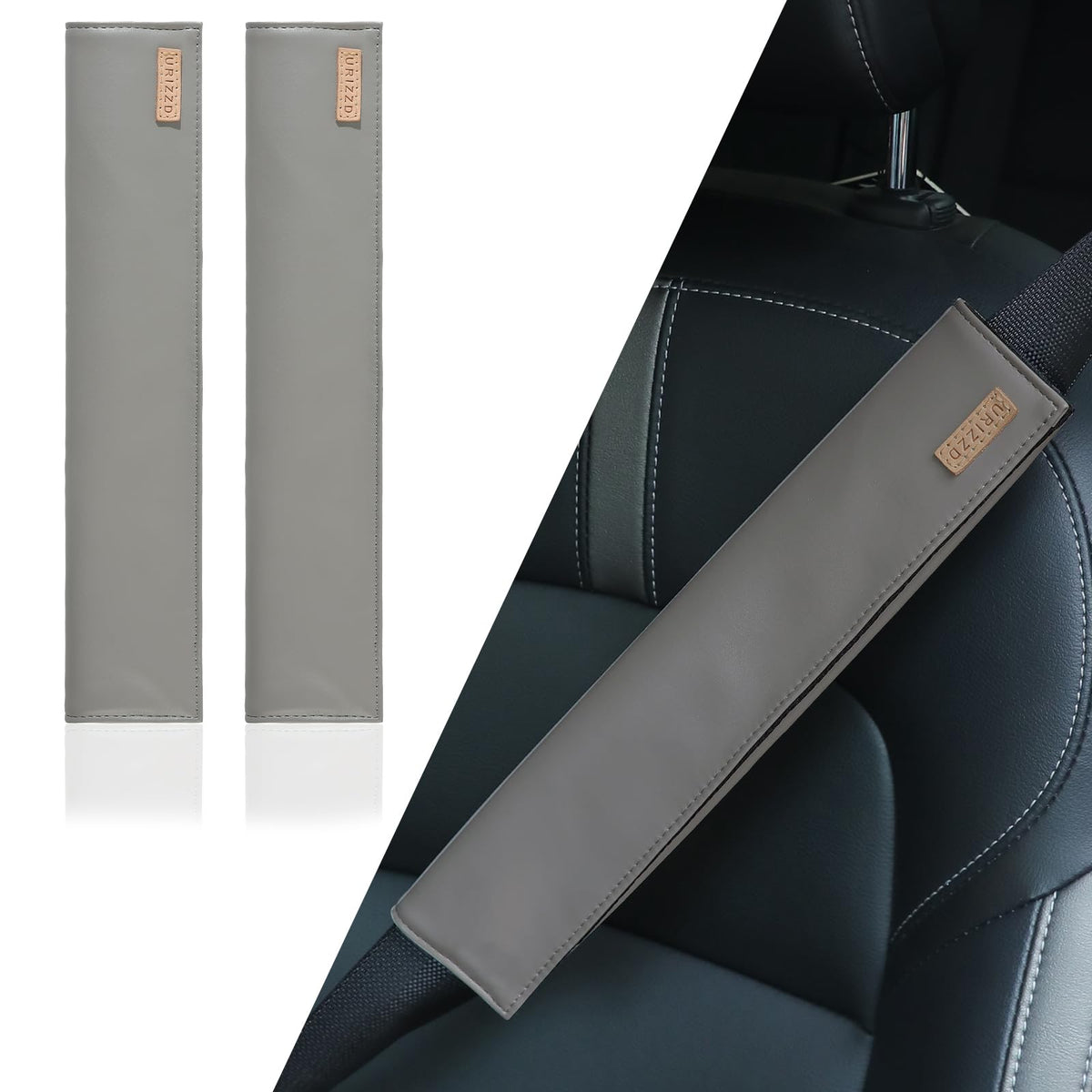 2 PCS Car Seatbelt Covers for Adults, Leather Seat Belt Cushion Shoulder Pad for Women, Car Accessories Protector for More Comfortable Driving (Apricot)