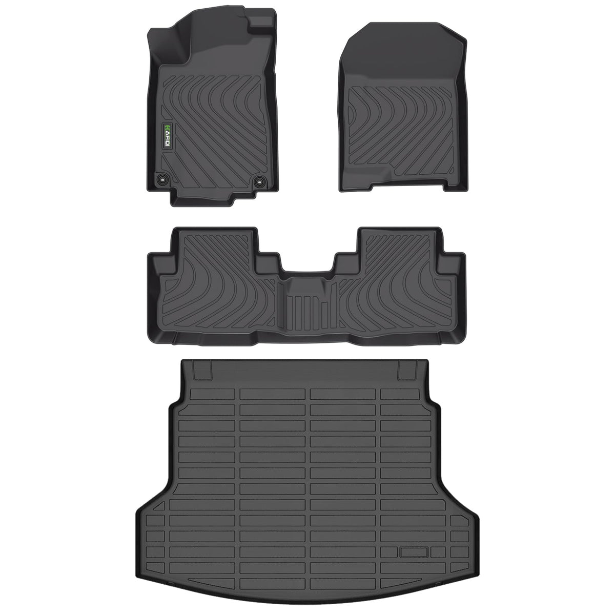 HAFIDI® Floor Mats & Cargo Liner Set Fit for 2023-2027 Kia NIRO & NIRO Hybrid (Not for NIRO EV &NIRO PHEV) All Weather Protection TPE Anti-Slip Floor Liners Custom Accessories -Black