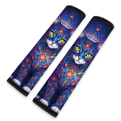 2Pcs Rainbow Skull Soft Auto Seat Belt Cover Pad 11" x 2.4"