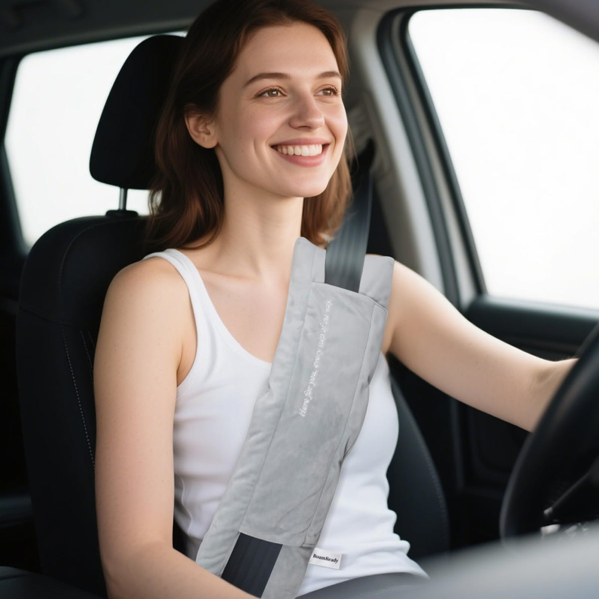 Rounded Corners Seat Belt Pillow for Post Heart Surgery