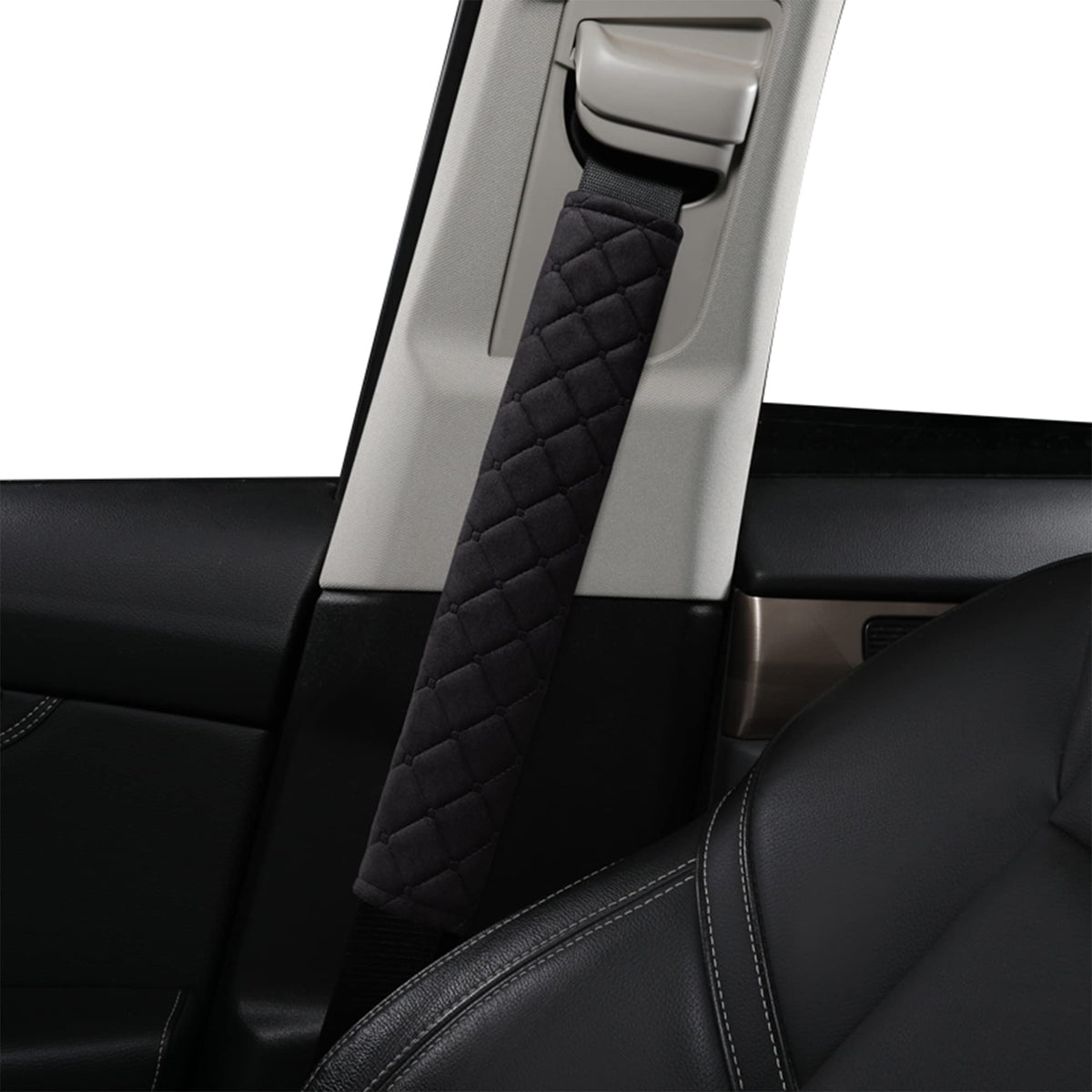 HighnessHwoo Extra Long Seatbelt Covers for Adults Kids Women & Men, Soft Car Seat Belt Strap Cushion for Sedan, SUV, Trucks, Shoulder Neck Chest Protector Pads, Auto Accessories, 1pc, Gray, 15.5in
