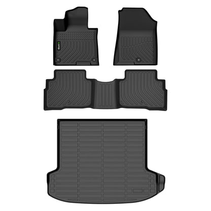 Floor Mats Custom for Toyota Corolla 2009-2013 All Weather Protection TPE Heavy Duty Non-Slip Automotive Floor Liners Fits Front& 2nd Row Full Set Accessories, Black