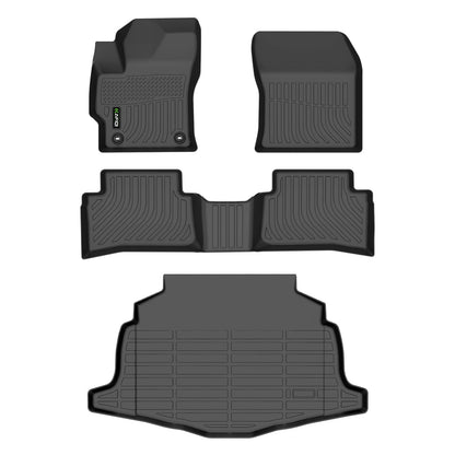 Floor Mats Custom for Toyota Corolla 2009-2013 All Weather Protection TPE Heavy Duty Non-Slip Automotive Floor Liners Fits Front& 2nd Row Full Set Accessories, Black
