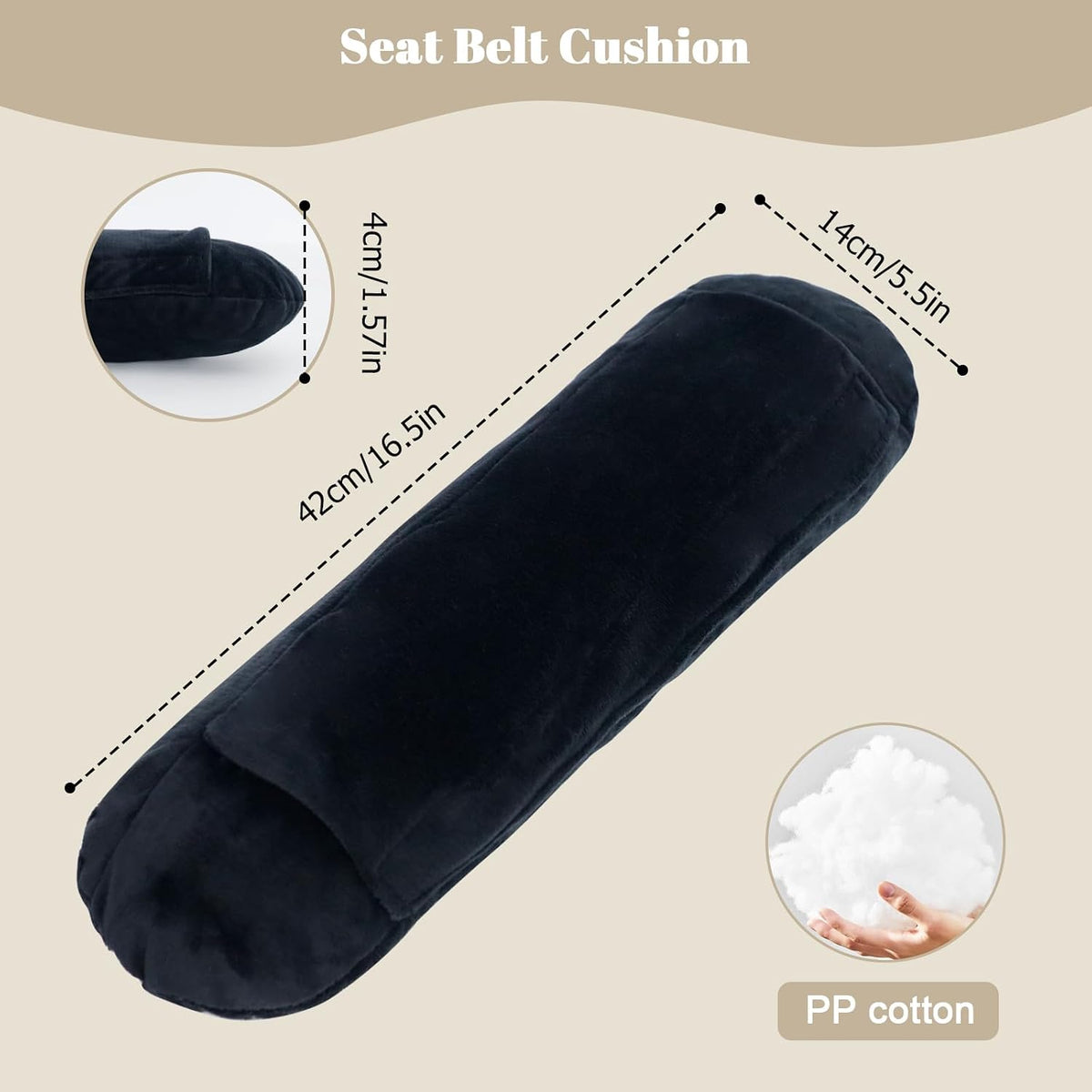 Rounded Corners Seat Belt Pillow for Post Heart Surgery