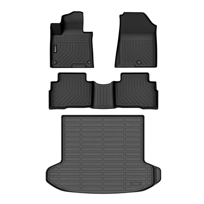 Floor Mats Custom for Toyota Corolla 2009-2013 All Weather Protection TPE Heavy Duty Non-Slip Automotive Floor Liners Fits Front& 2nd Row Full Set Accessories, Black