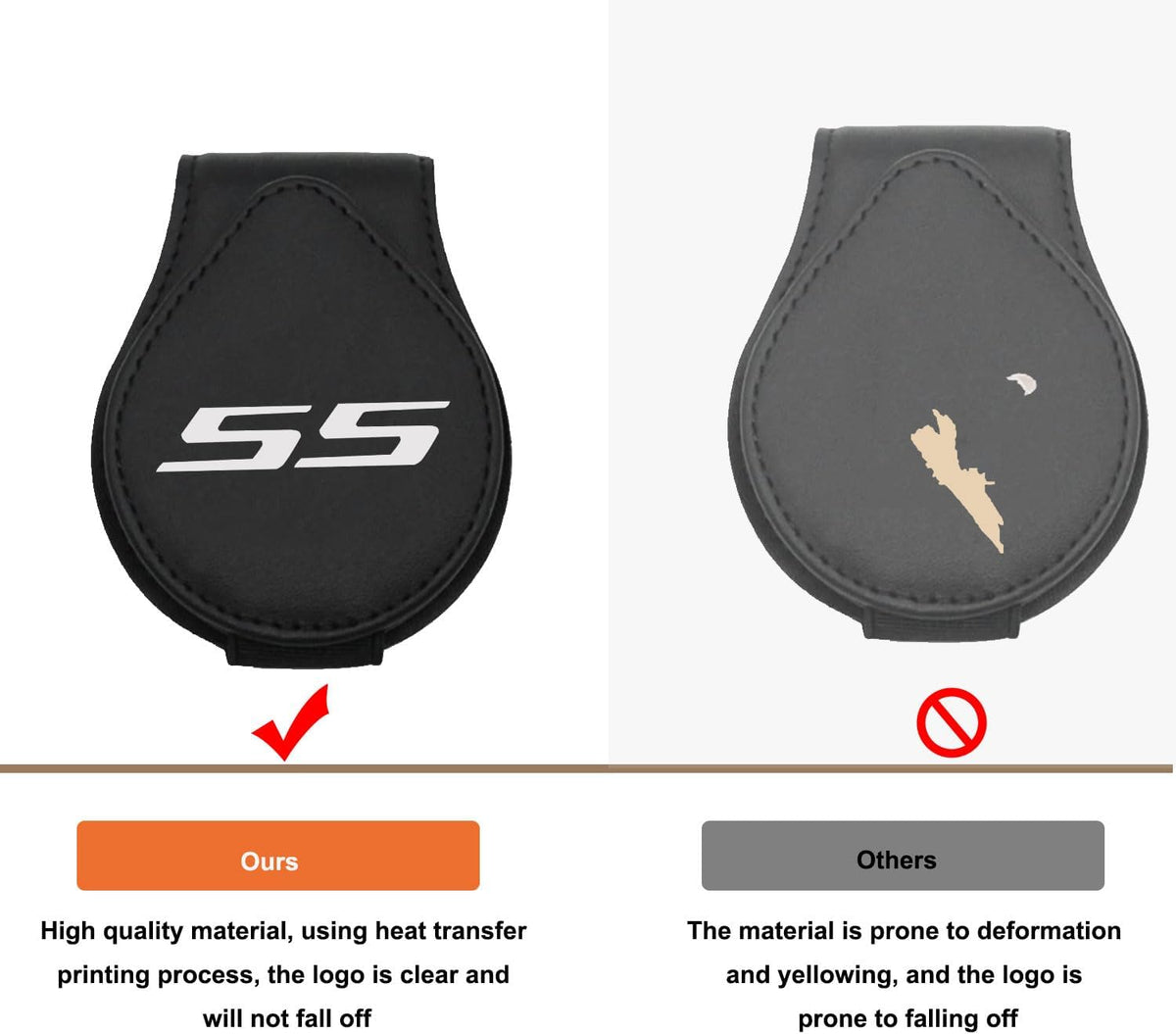 Car Sunglasses Holder for Chevy Camaro SS Car Sun Visor Leather Glasses Sunglass Clip Magnetic Eyeglass Hanger Mount Car Accessories for SS Owners