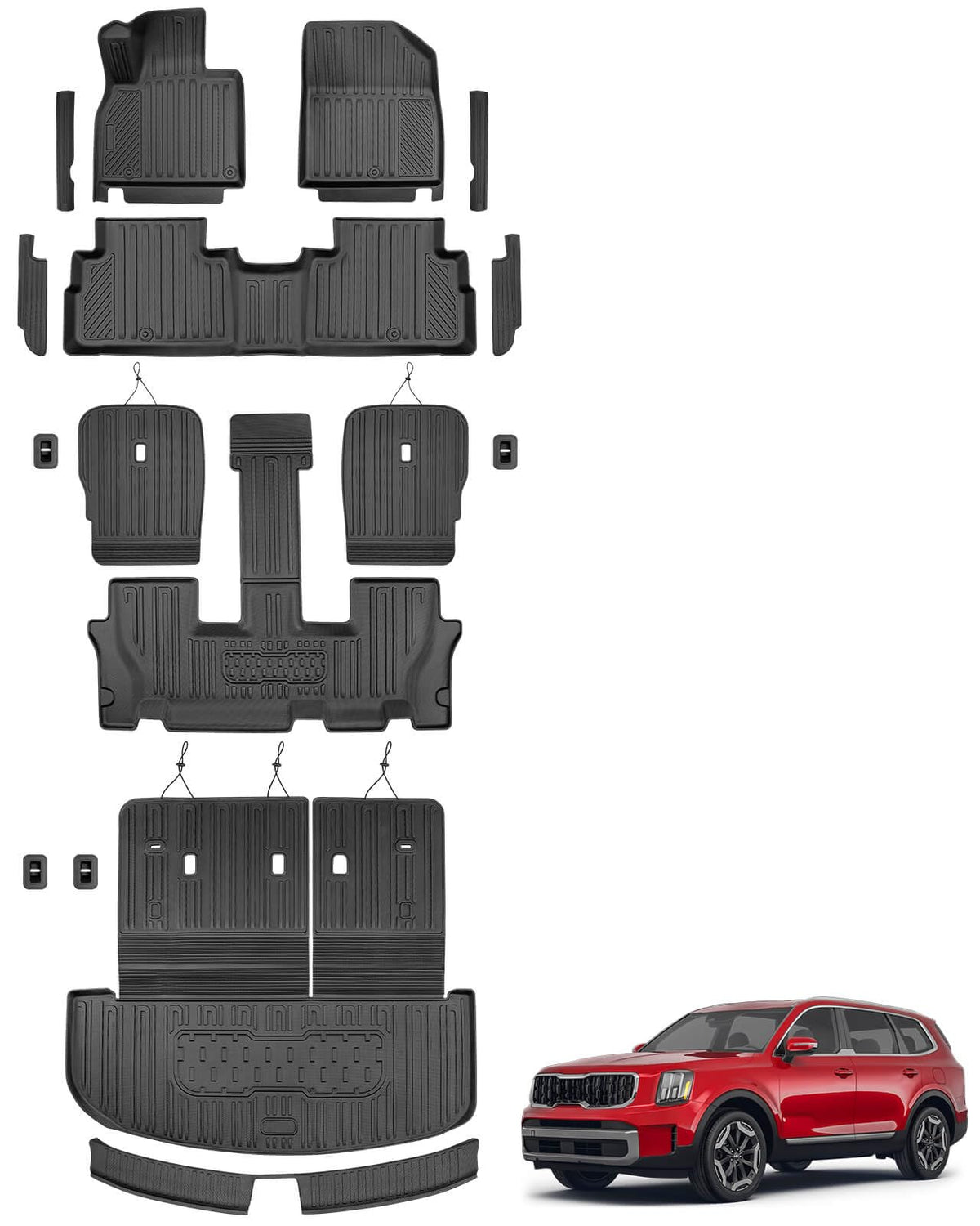 for Toyota Sienna 2013-2020 Floor Mats Cargo Liner Trunk Mat (8 Seater)