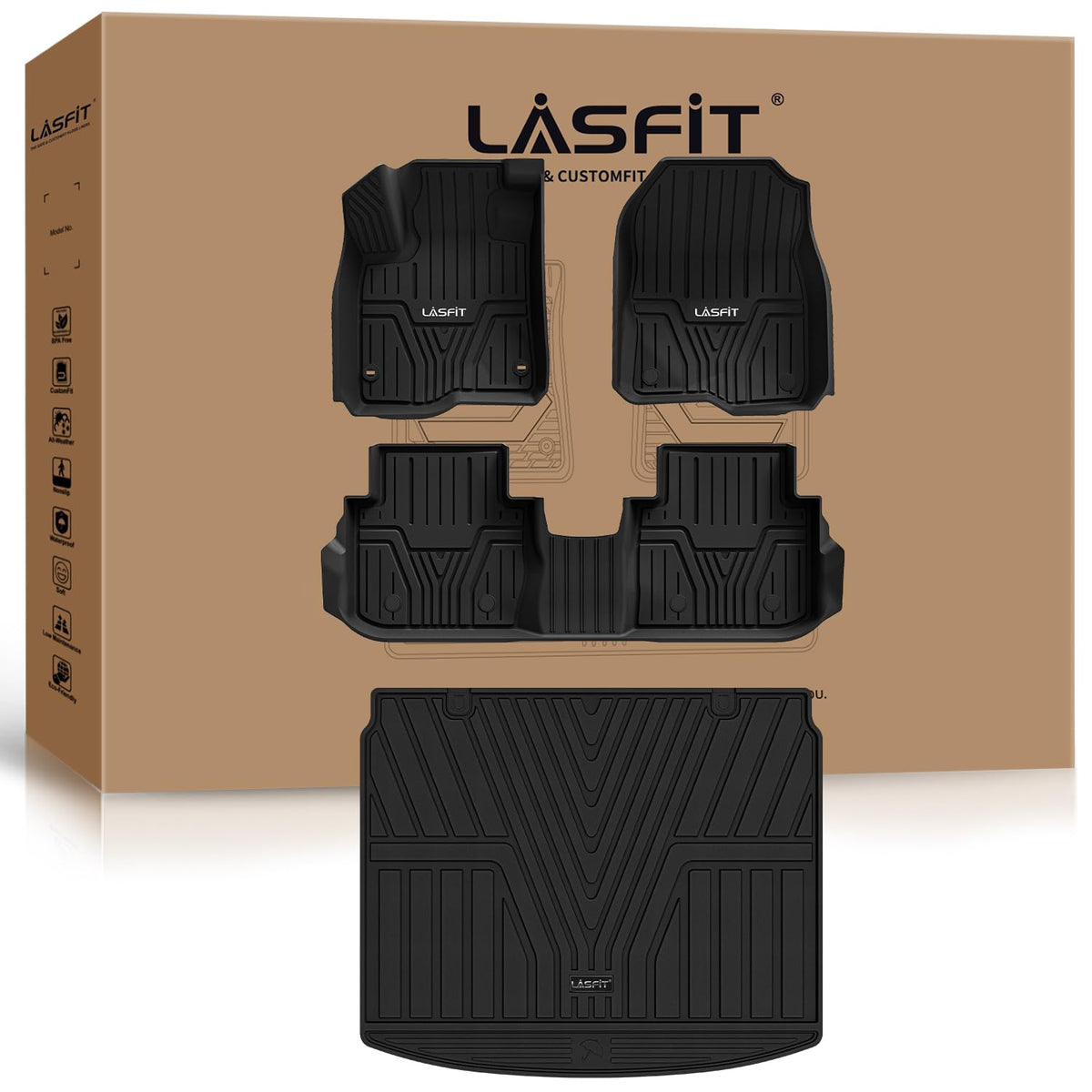 LASFIT Floor Mats for Honda Accord 2008-2012 (Fit Sedan, NOT for Coupe)