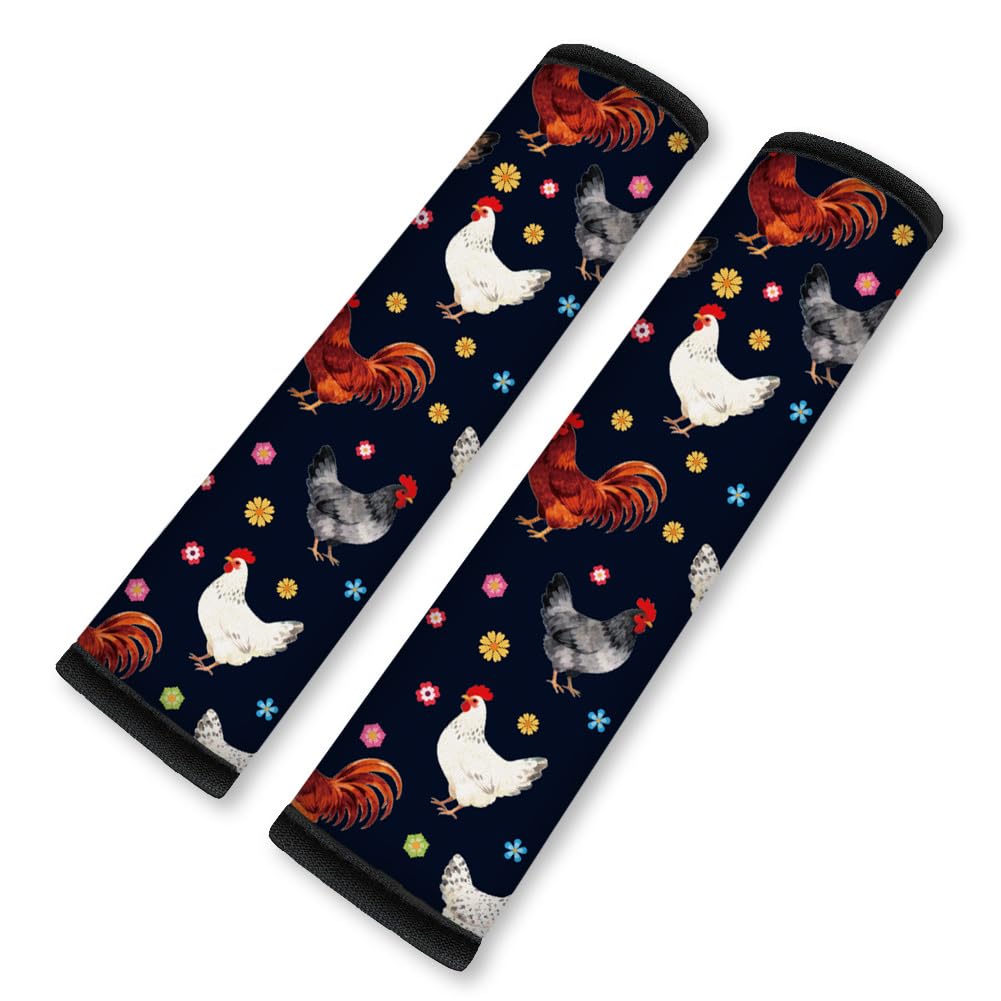 2Pcs Rainbow Skull Soft Auto Seat Belt Cover Pad 11" x 2.4"