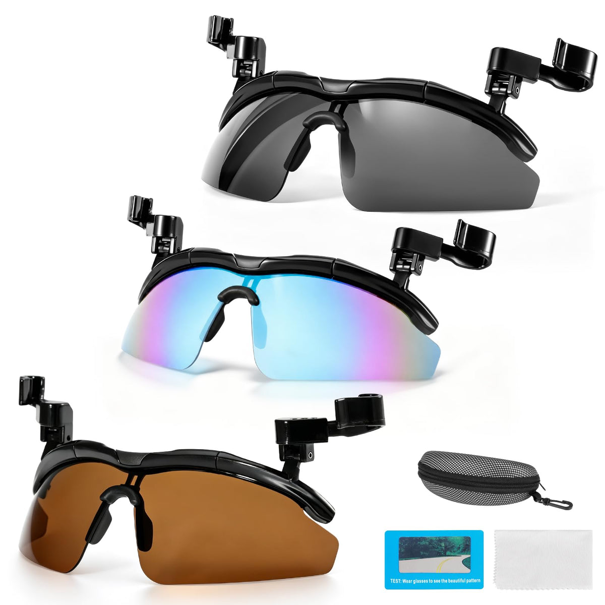 DEECOZY Outdoor Polarized Sunglasses, Fishing Cycling Traveling Flip Cover UV Protection Sunglasses That Can Clip on the Cap