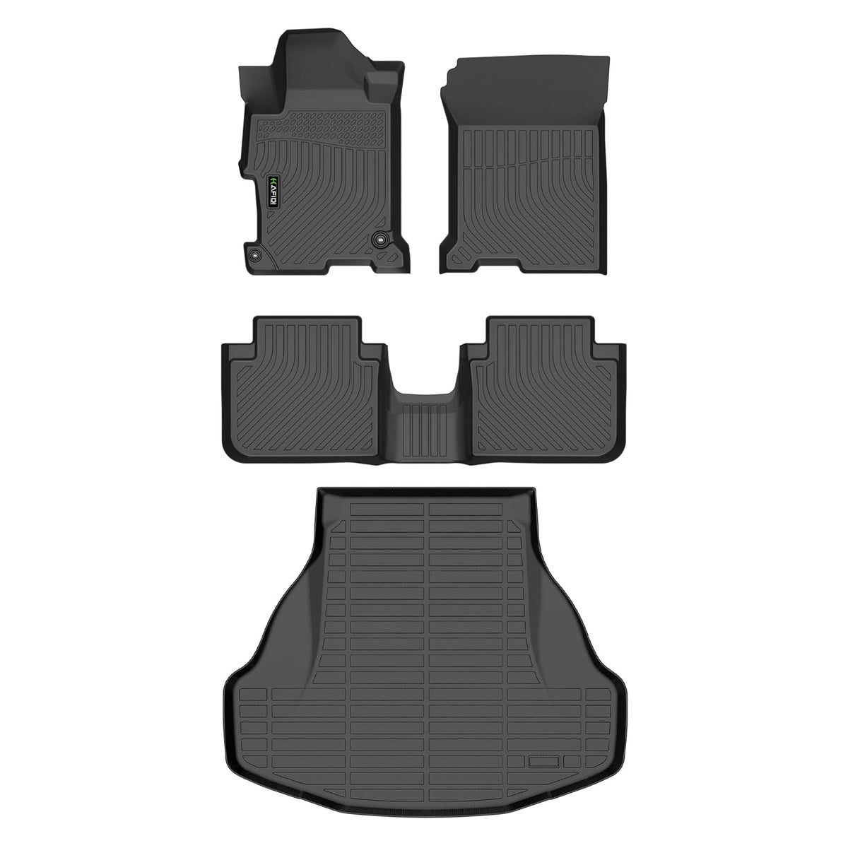 Floor Mats Custom for Toyota Corolla 2009-2013 All Weather Protection TPE Heavy Duty Non-Slip Automotive Floor Liners Fits Front& 2nd Row Full Set Accessories, Black