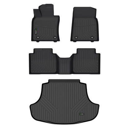 Floor Mats Custom for Toyota Corolla 2009-2013 All Weather Protection TPE Heavy Duty Non-Slip Automotive Floor Liners Fits Front& 2nd Row Full Set Accessories, Black