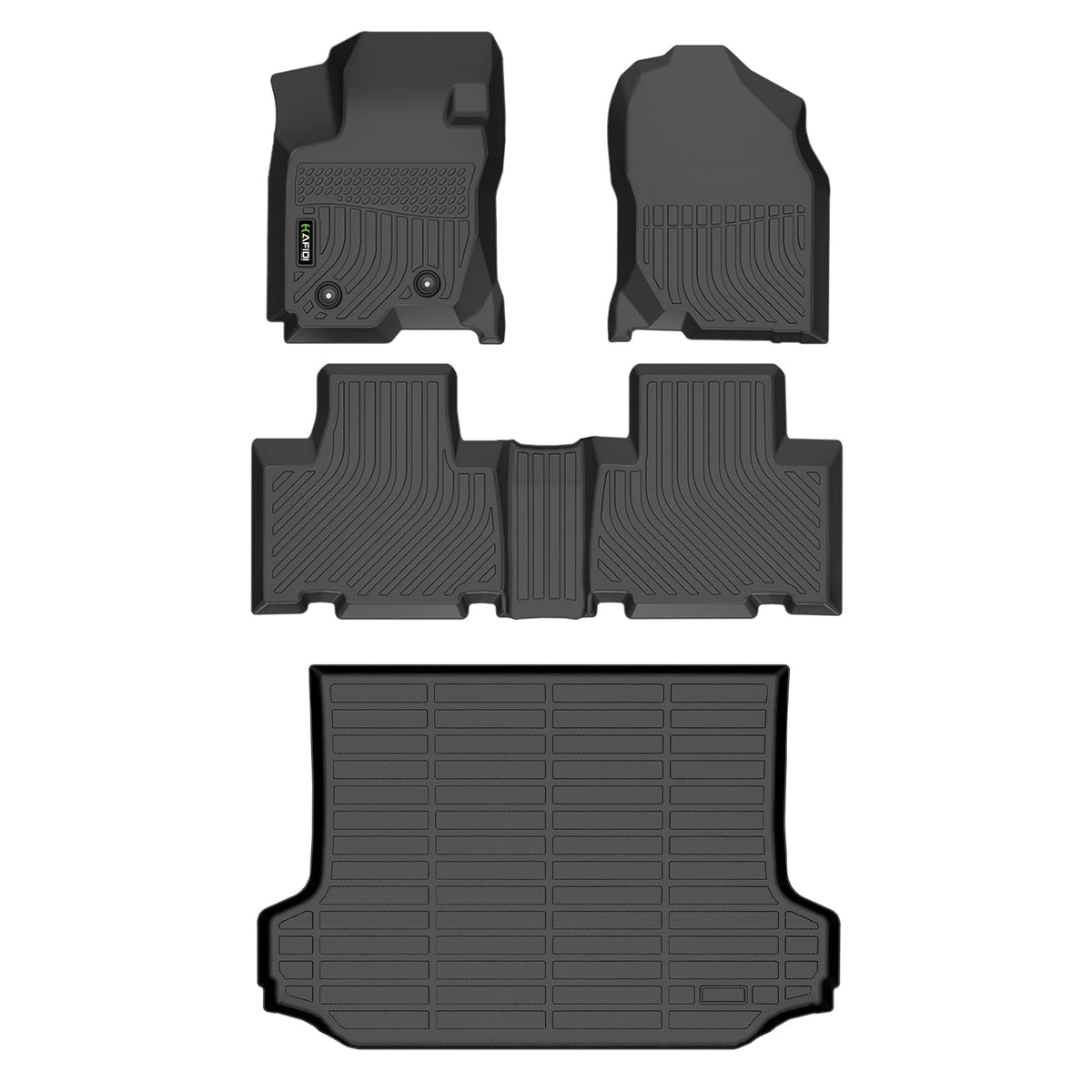 Floor Mats Custom for Toyota Corolla 2009-2013 All Weather Protection TPE Heavy Duty Non-Slip Automotive Floor Liners Fits Front& 2nd Row Full Set Accessories, Black