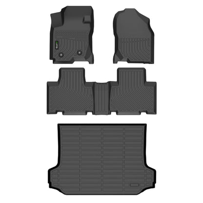 Floor Mats Custom for Toyota Corolla 2009-2013 All Weather Protection TPE Heavy Duty Non-Slip Automotive Floor Liners Fits Front& 2nd Row Full Set Accessories, Black
