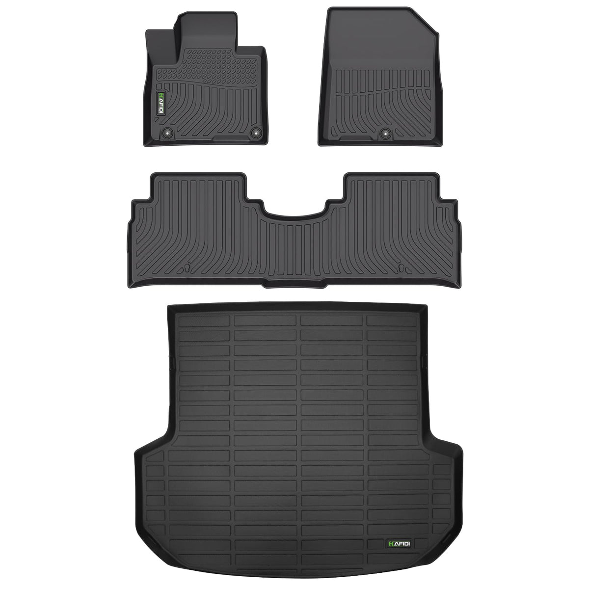 HAFIDI® Floor Mats & Cargo Liner Set Fit for 2023-2027 Kia NIRO & NIRO Hybrid (Not for NIRO EV &NIRO PHEV) All Weather Protection TPE Anti-Slip Floor Liners Custom Accessories -Black
